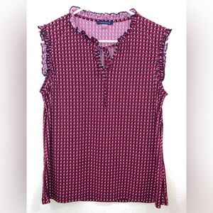 Tommy Hilfiger Sleeveless Tie-Neck Top in Houndstooth Print Size M
